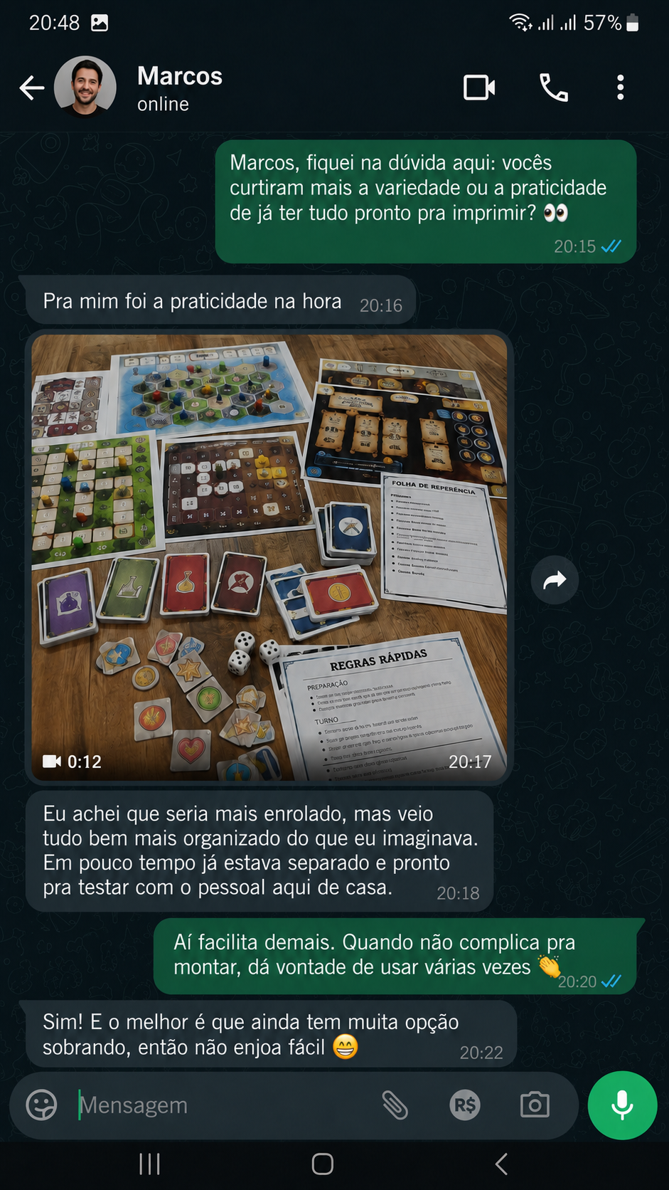 Print de conversa com depoimento de cliente 5