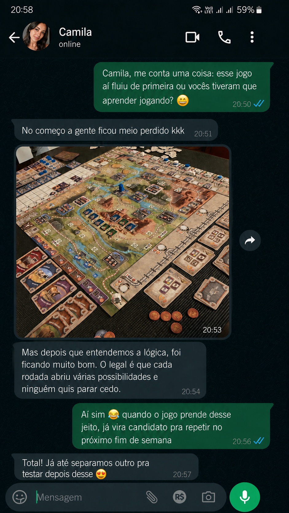 Print de conversa com depoimento de cliente 1